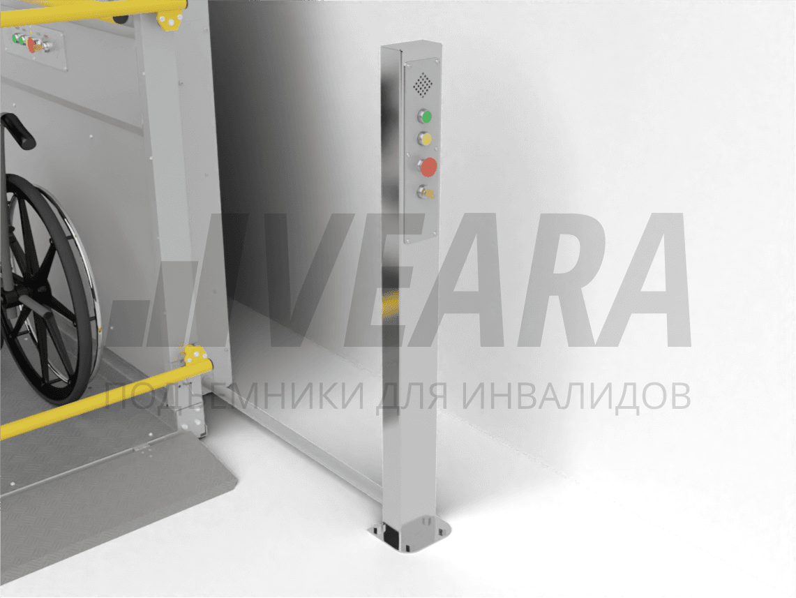 Кнопочный пост на стойке из нержавеющей стали