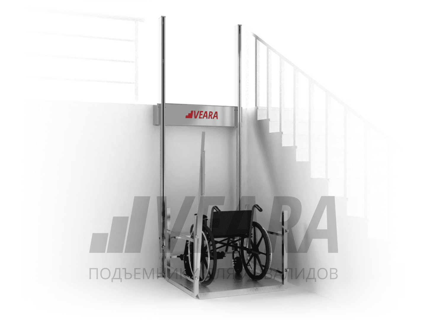 Вертикальная платформа - подъемник для инвалидов ПТУ-001 из нержавеющей стали