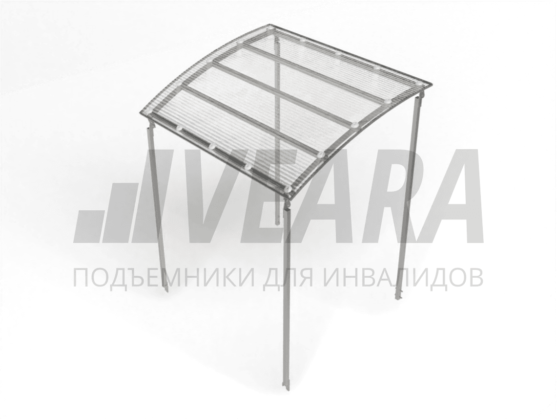 Поликарбонатный козырек на стальных стойках